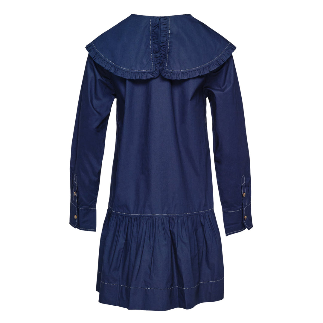 Cotton Poplin Big Collar Mini Dress