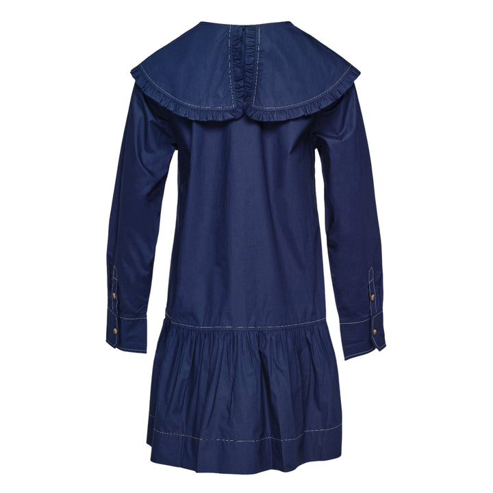 Cotton Poplin Big Collar Mini Dress