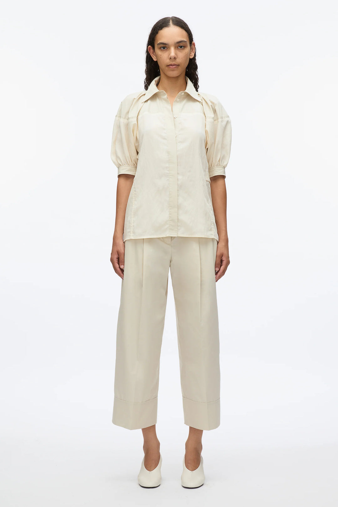 Lantern Sleeve Combo Shirt