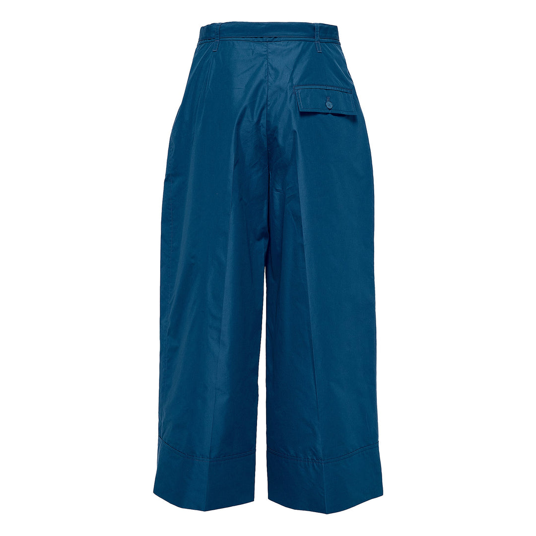 Double Pleat Cropped Wide Leg Pants