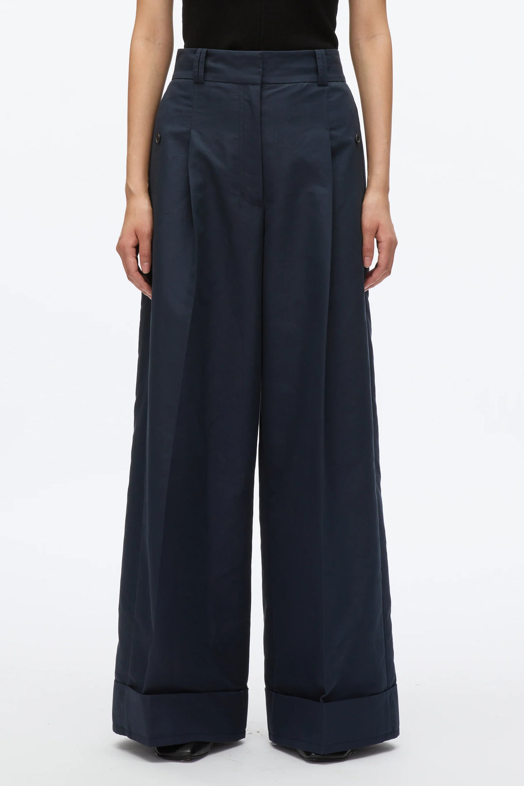 High Waist Double Pleat Extra Wide Leg Pants