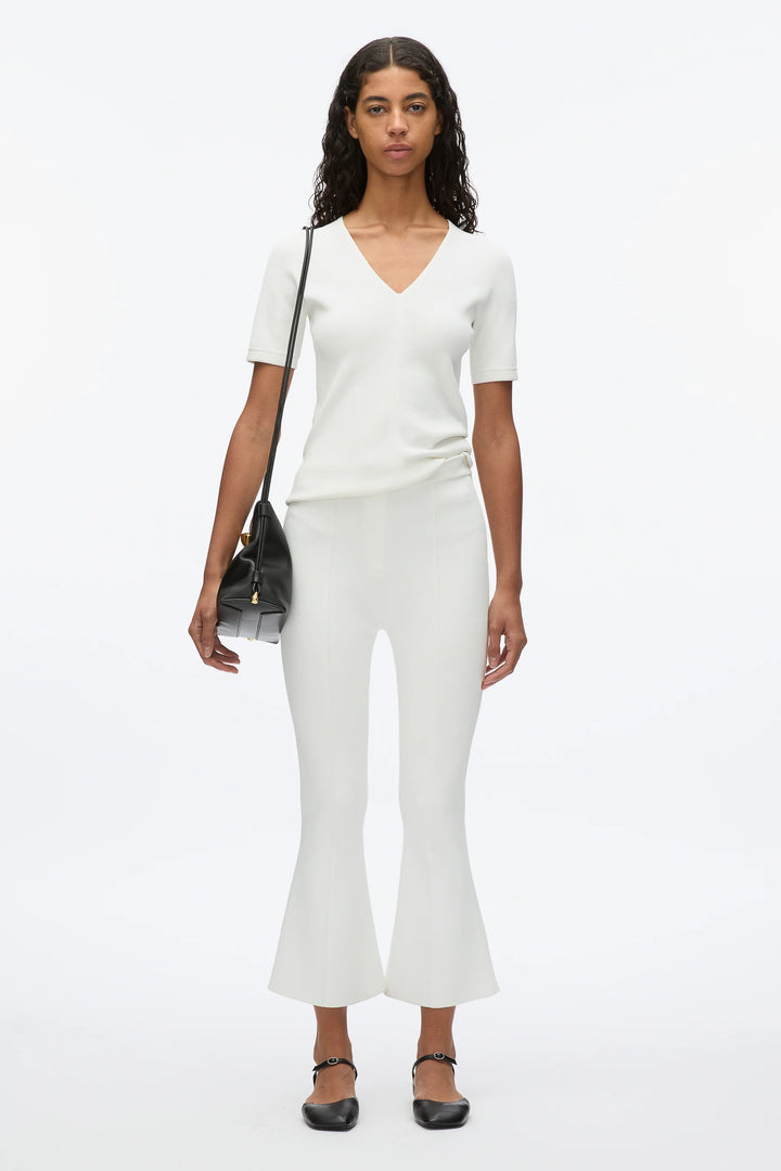 Compact Rib V-Neck Top