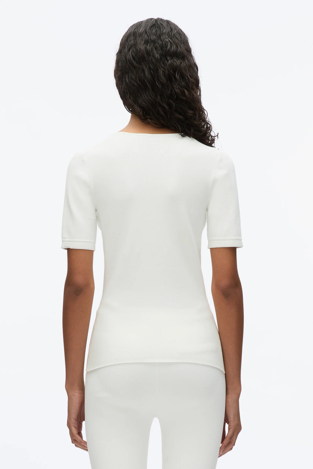 Compact Rib V-Neck Top