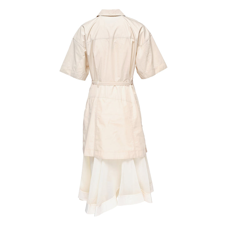 Cascade Hem Combo Shirt Dress