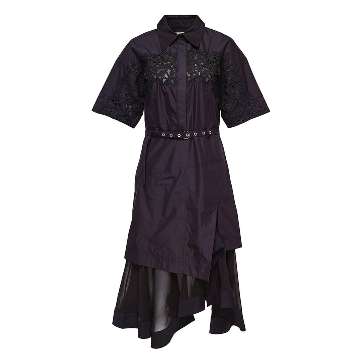 Cascade Hem Combo Shirt Dress
