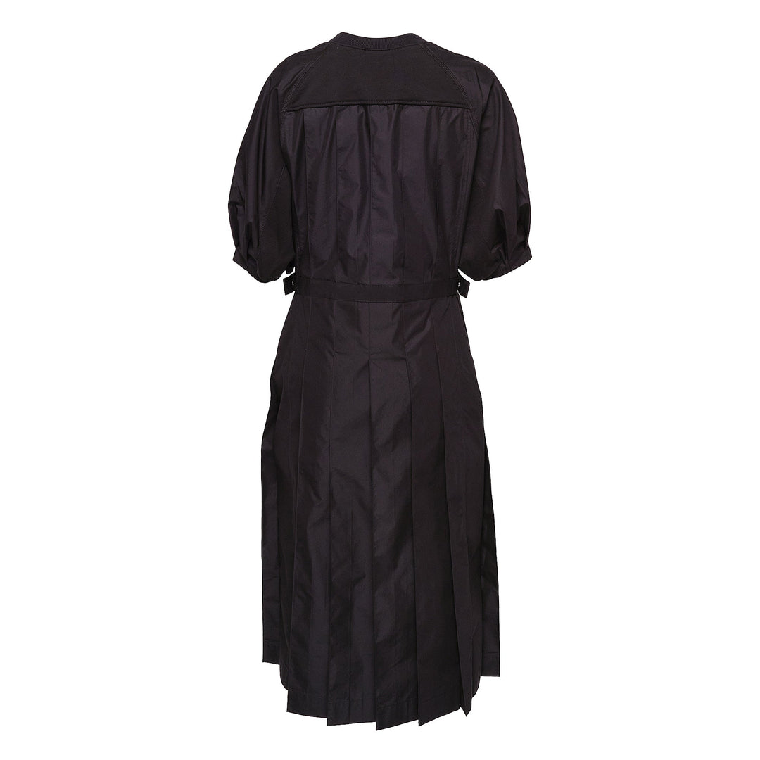Lantern Sleeve Combo Pleat Dress