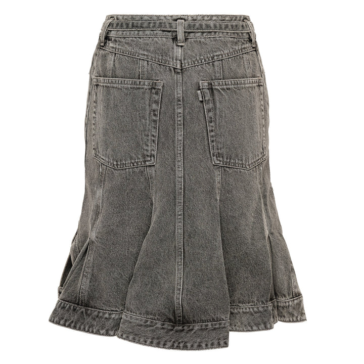 Flounce Bltd Knee Length Skirt