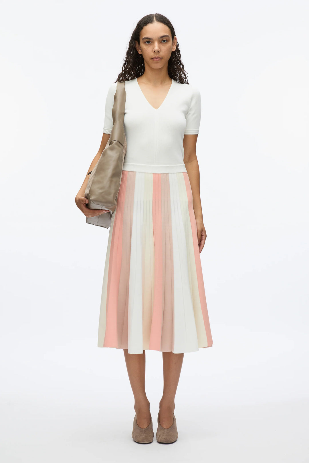 Colorblock Stripe Knit Skirt