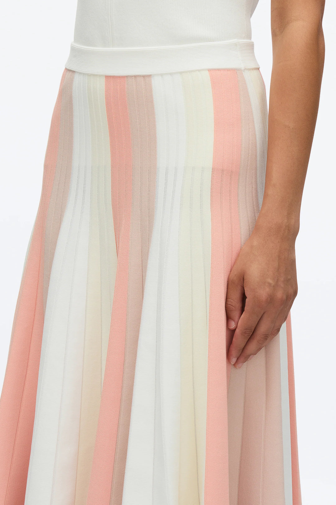 Colorblock Stripe Knit Skirt