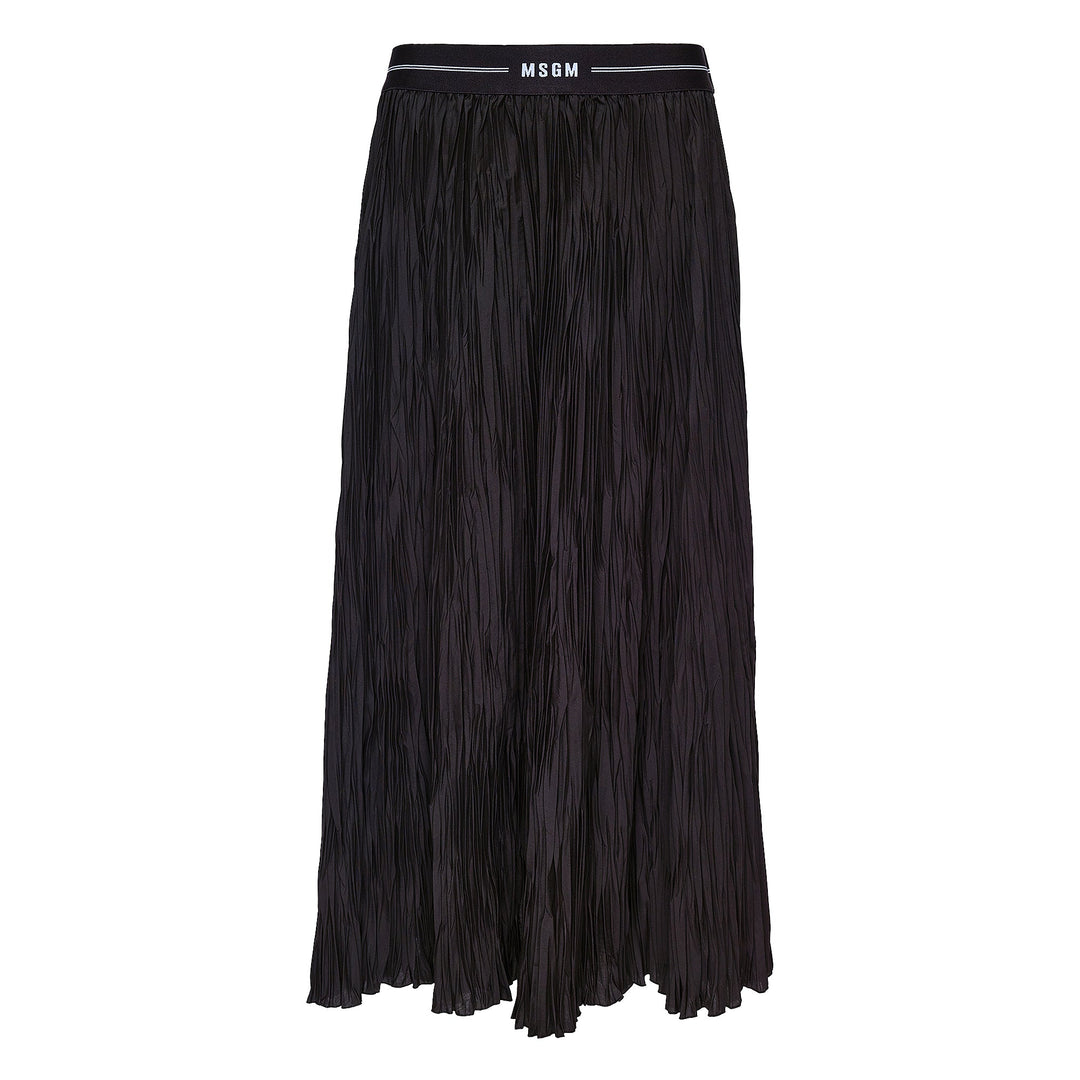 Logo Waistband Pleated Skirt