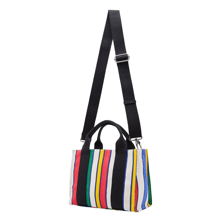 Stripe Canvas Small Shopping Tote