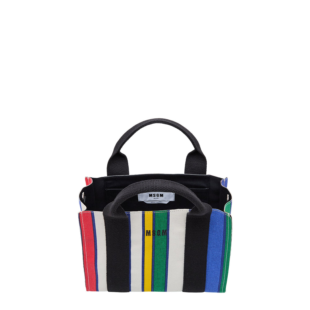 Stripe Canvas Small Shopping Tote