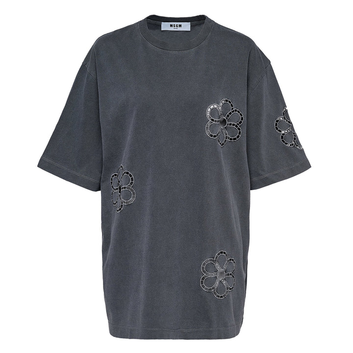 Floral Ajour Embroidery Tee