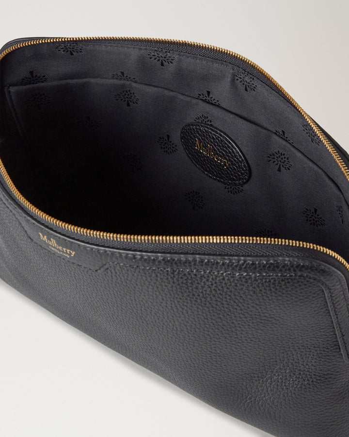 Medium Cosmetic Pouch Black Small Classic Grain