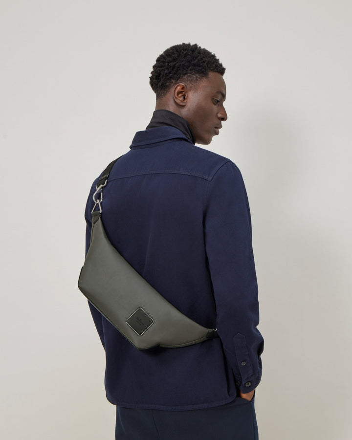 Dalston Crossbody Bag Asphalt & Black Coated Canvas & Rubberised Leather
