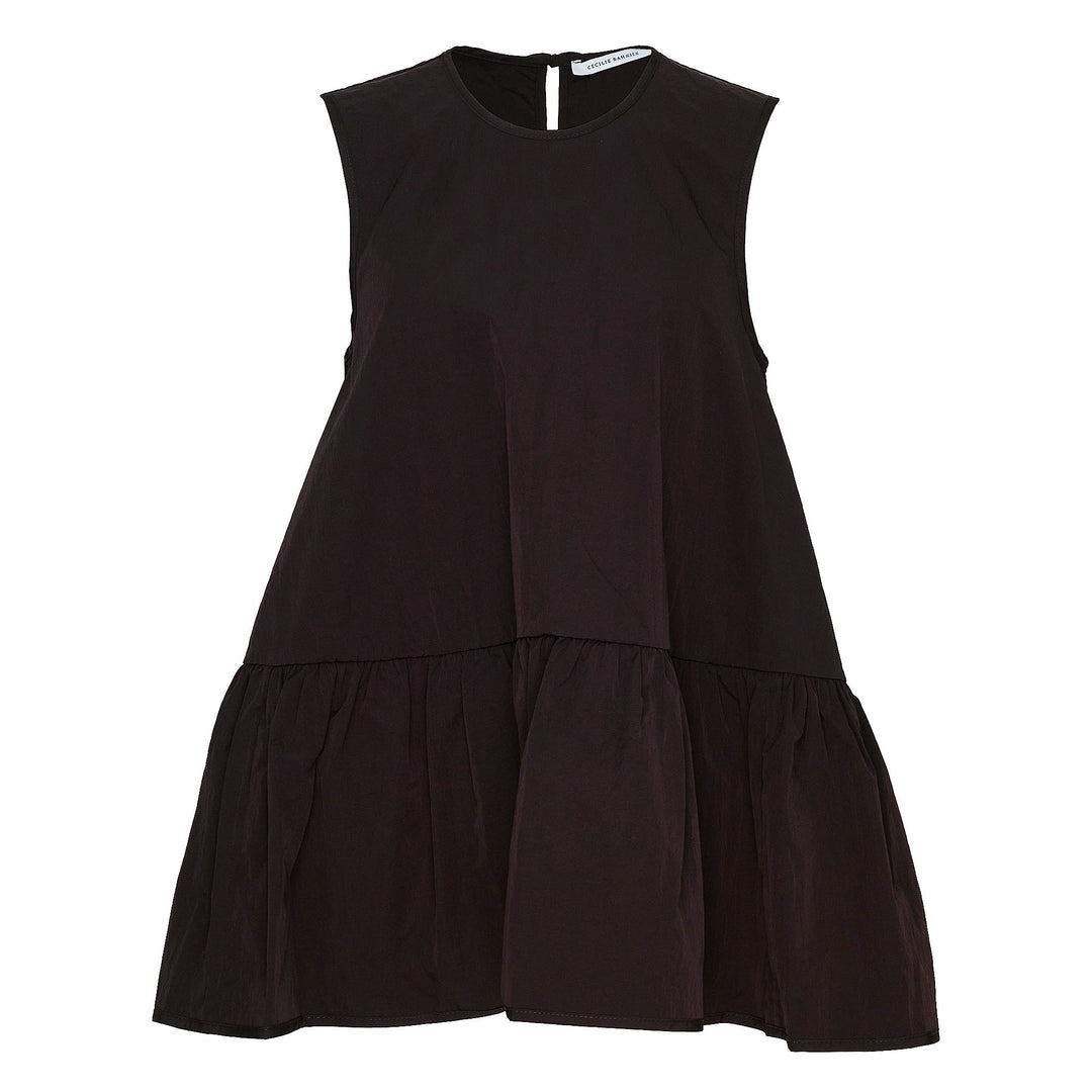 Sleeveless Top With Ruffled Hem