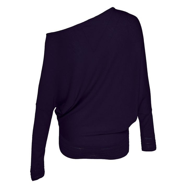 Silk Cashmere Slouchy Off-Shoulder Sweater