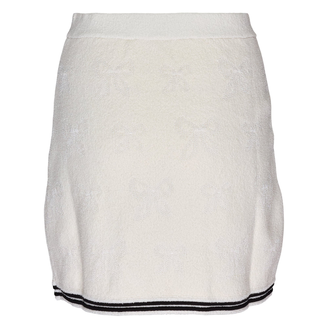 Cream Bow Jacquard Mini Skirt