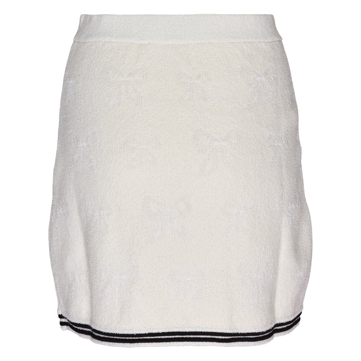 Cream Bow Jacquard Mini Skirt