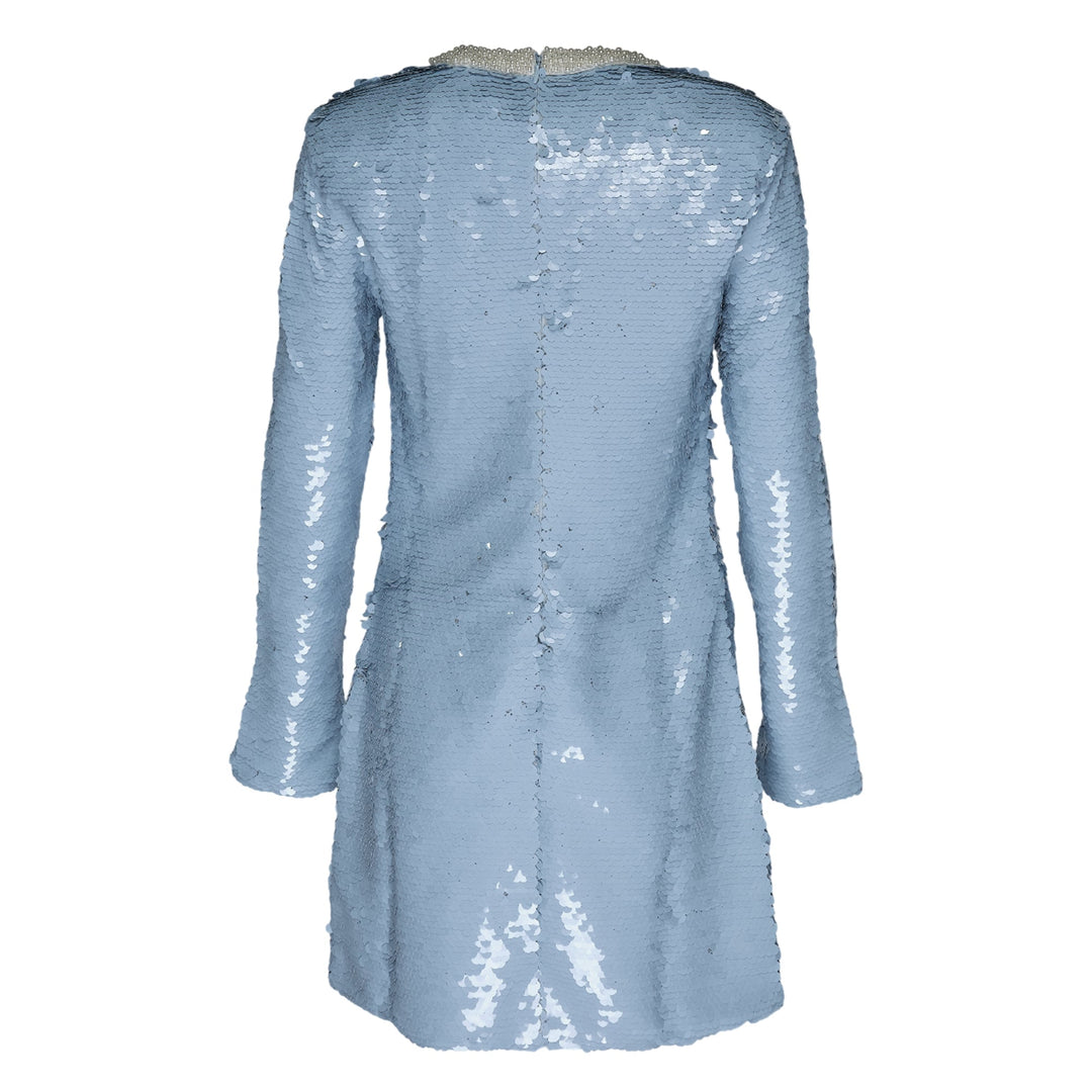 Blue Sequin Mini Dress