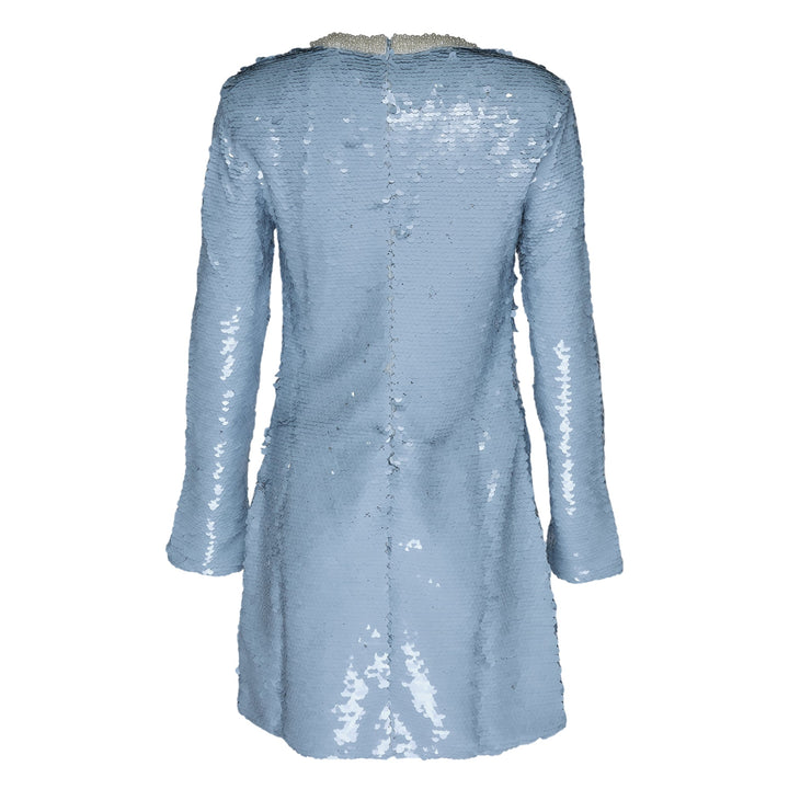 Blue Sequin Mini Dress