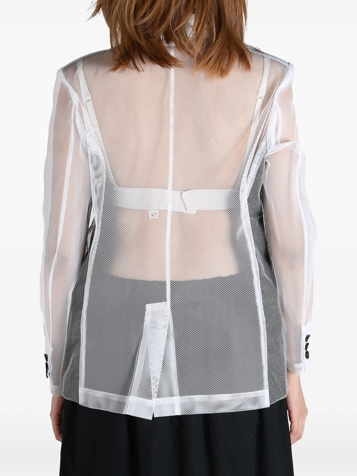 Polyester Mesh X Wool Gabardine Jacket