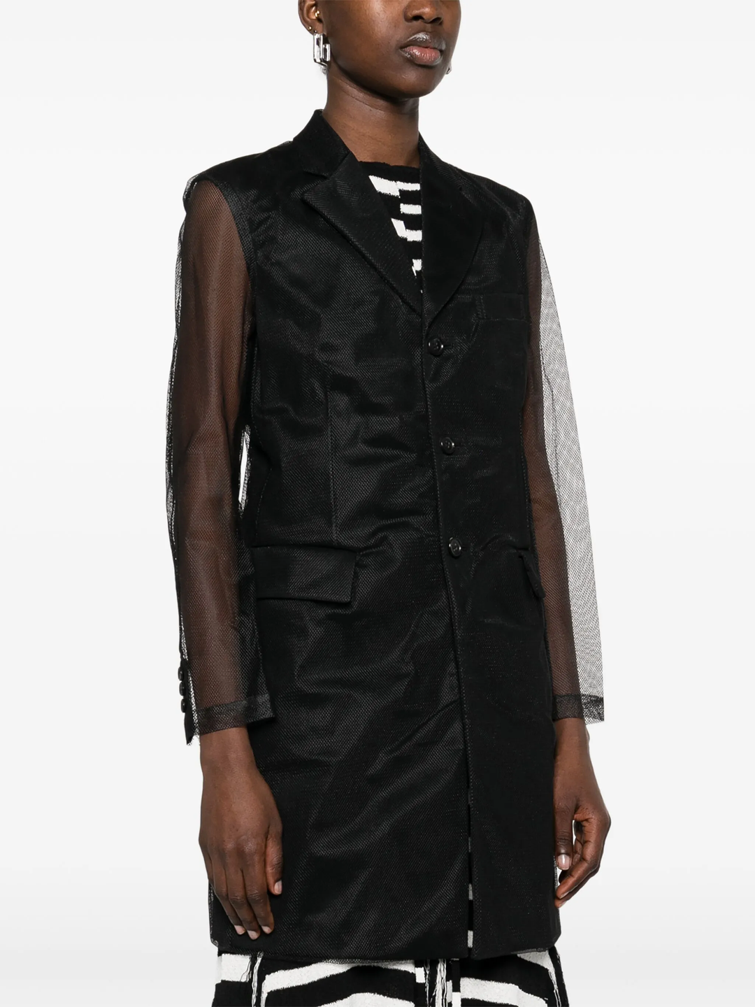 Nylon Tulle X Wool Gabardine Jacket