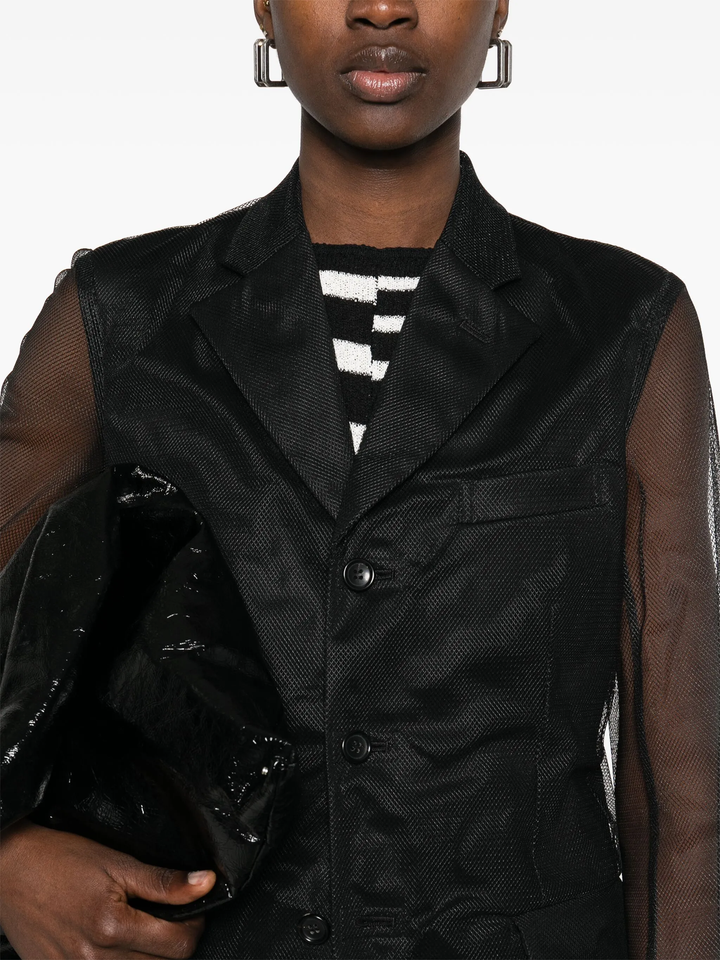 Nylon Tulle X Wool Gabardine Jacket