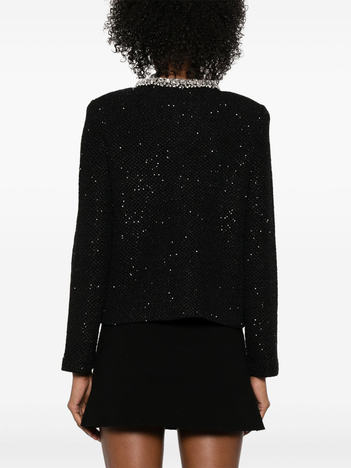 Black Sequin Knit Cardigan