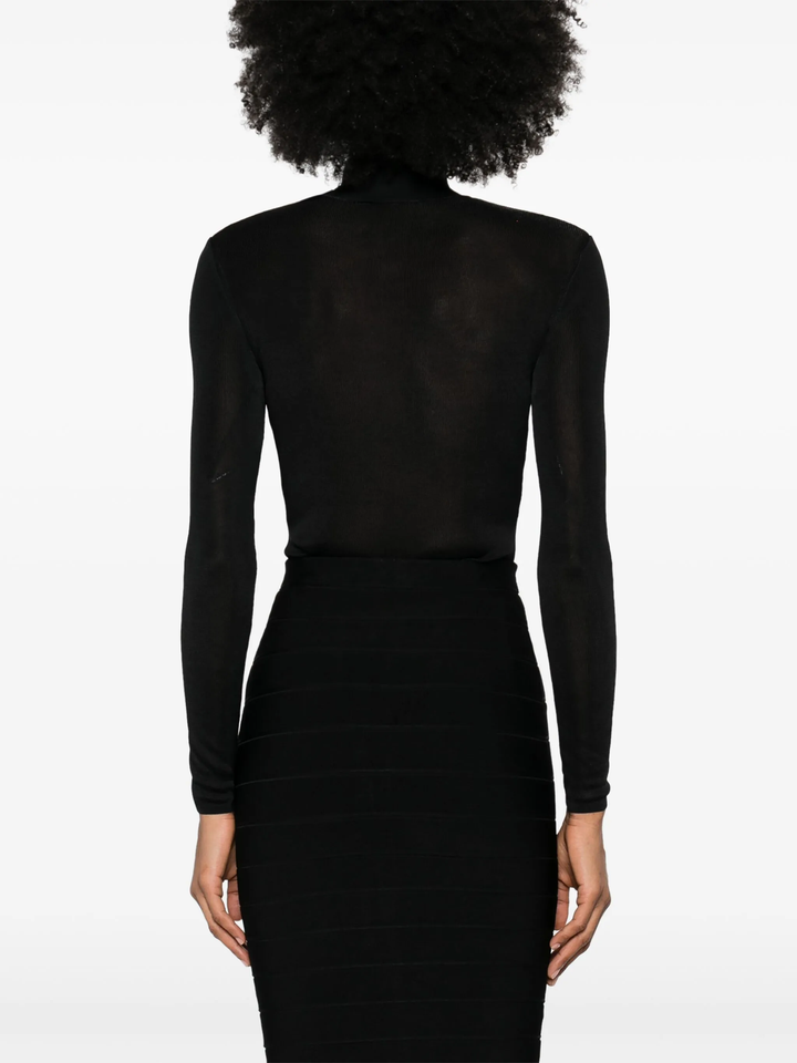 Black Knit Cut Out Bodysuit