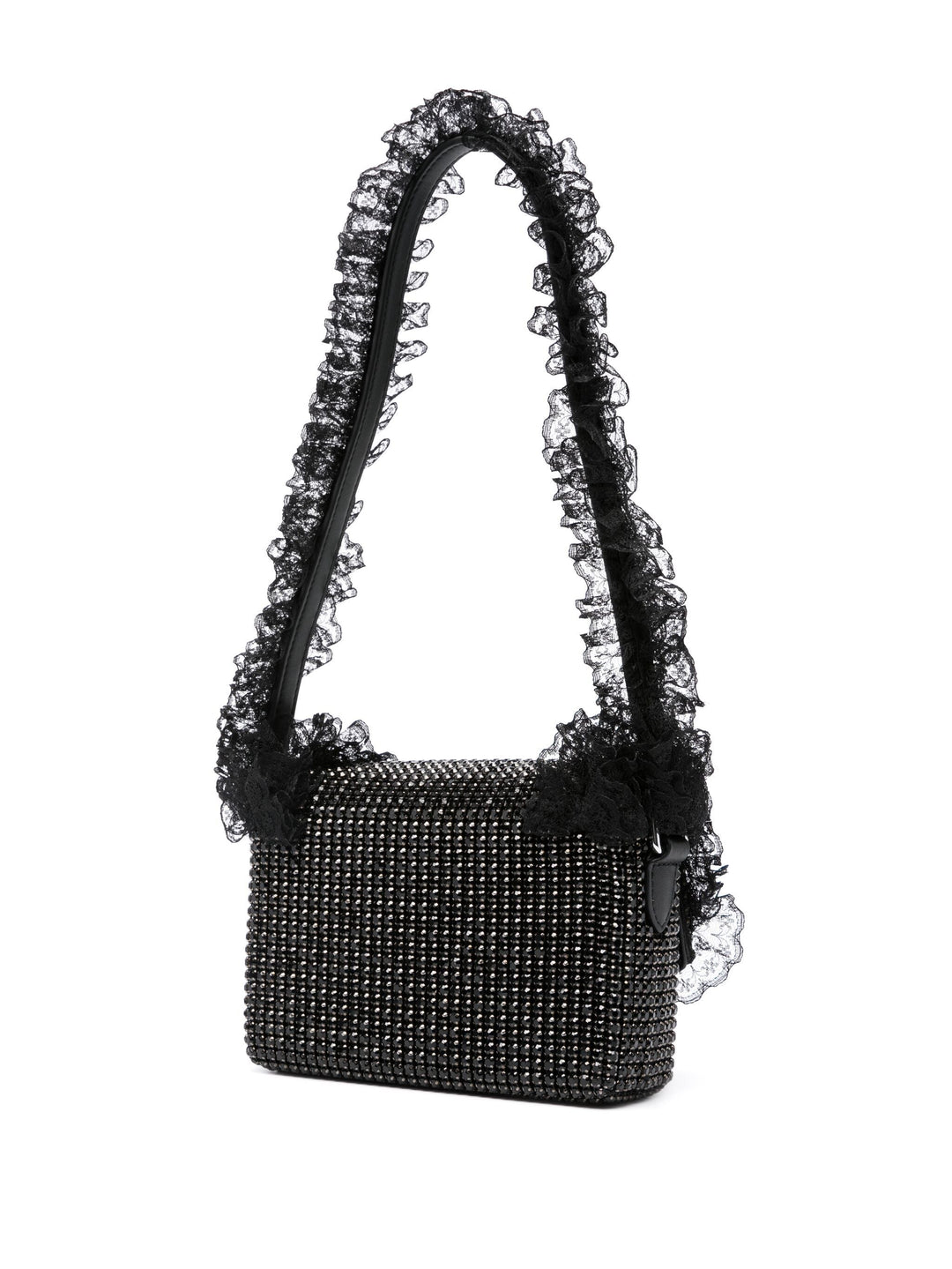 Black Crystal Lace Detail Bag