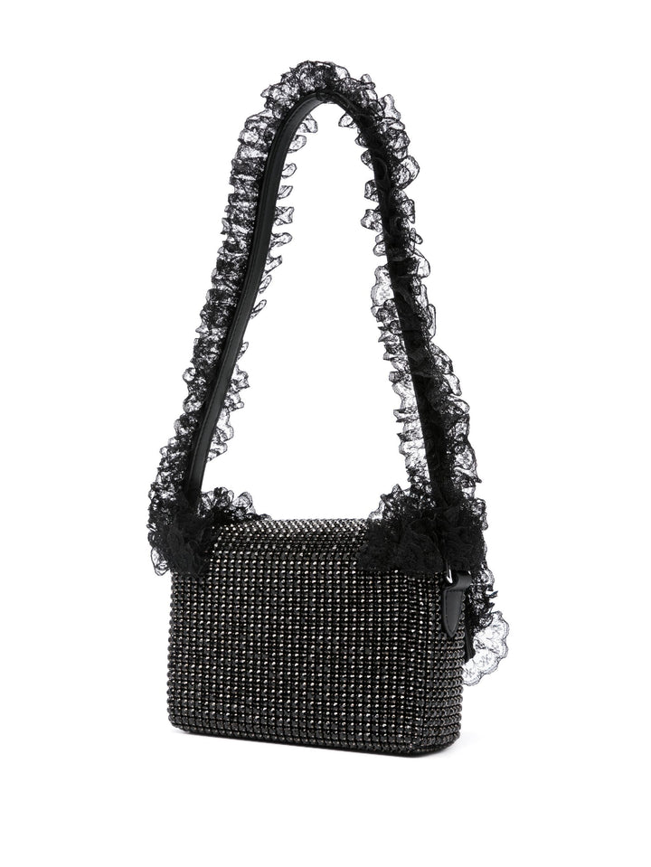 Black Crystal Lace Detail Bag