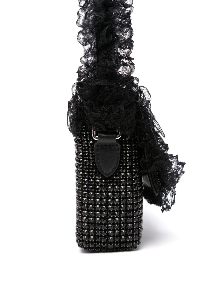 Black Crystal Lace Detail Bag