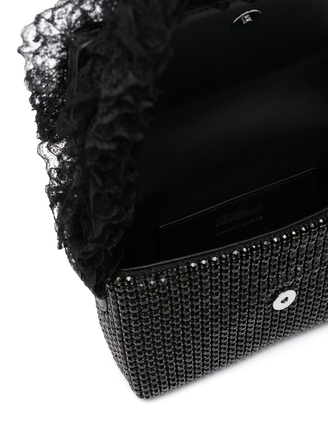 Black Crystal Lace Detail Bag