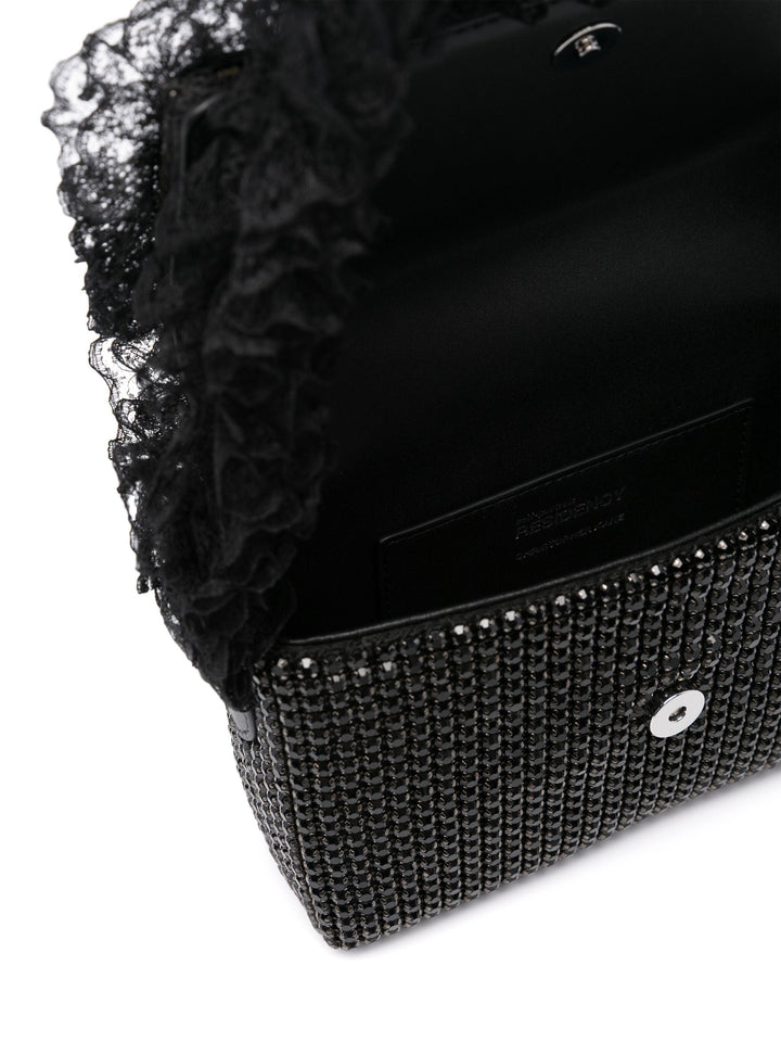 Black Crystal Lace Detail Bag