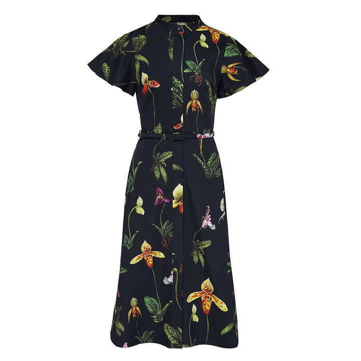 Short Sleeve  Button Front Orchid Dress
