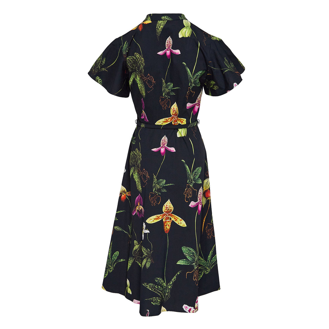 Short Sleeve  Button Front Orchid Dress