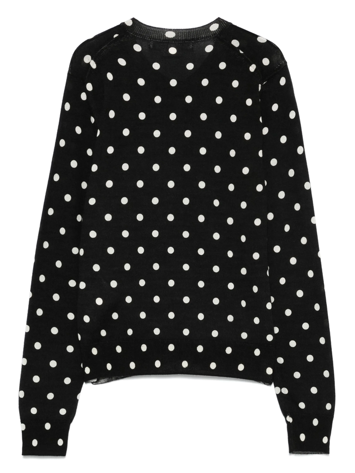 Polka Dots Pattern Print Jersey Cardigan