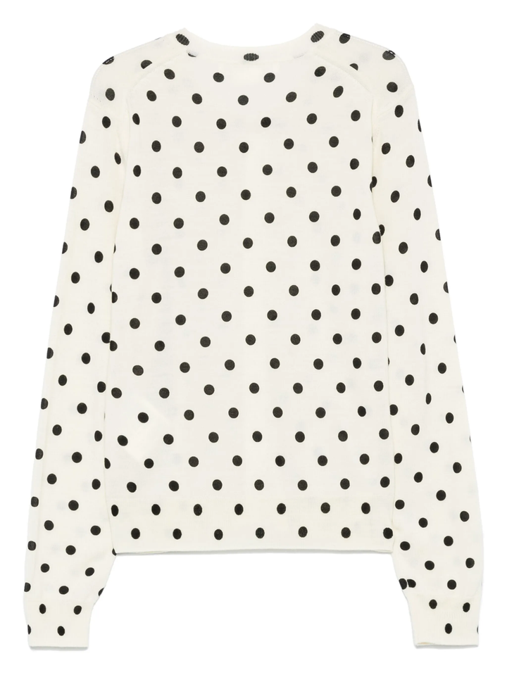 Polka Dots Pattern Print Jersey Cardigan