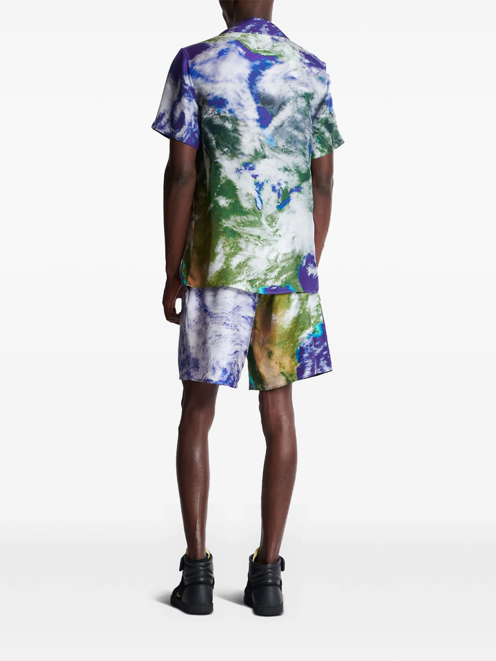 Earth Print Silk Pyjama Shirt