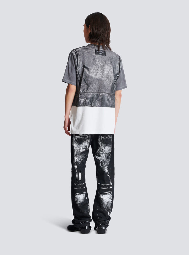 Leather Trompe Loeil T-Shirt