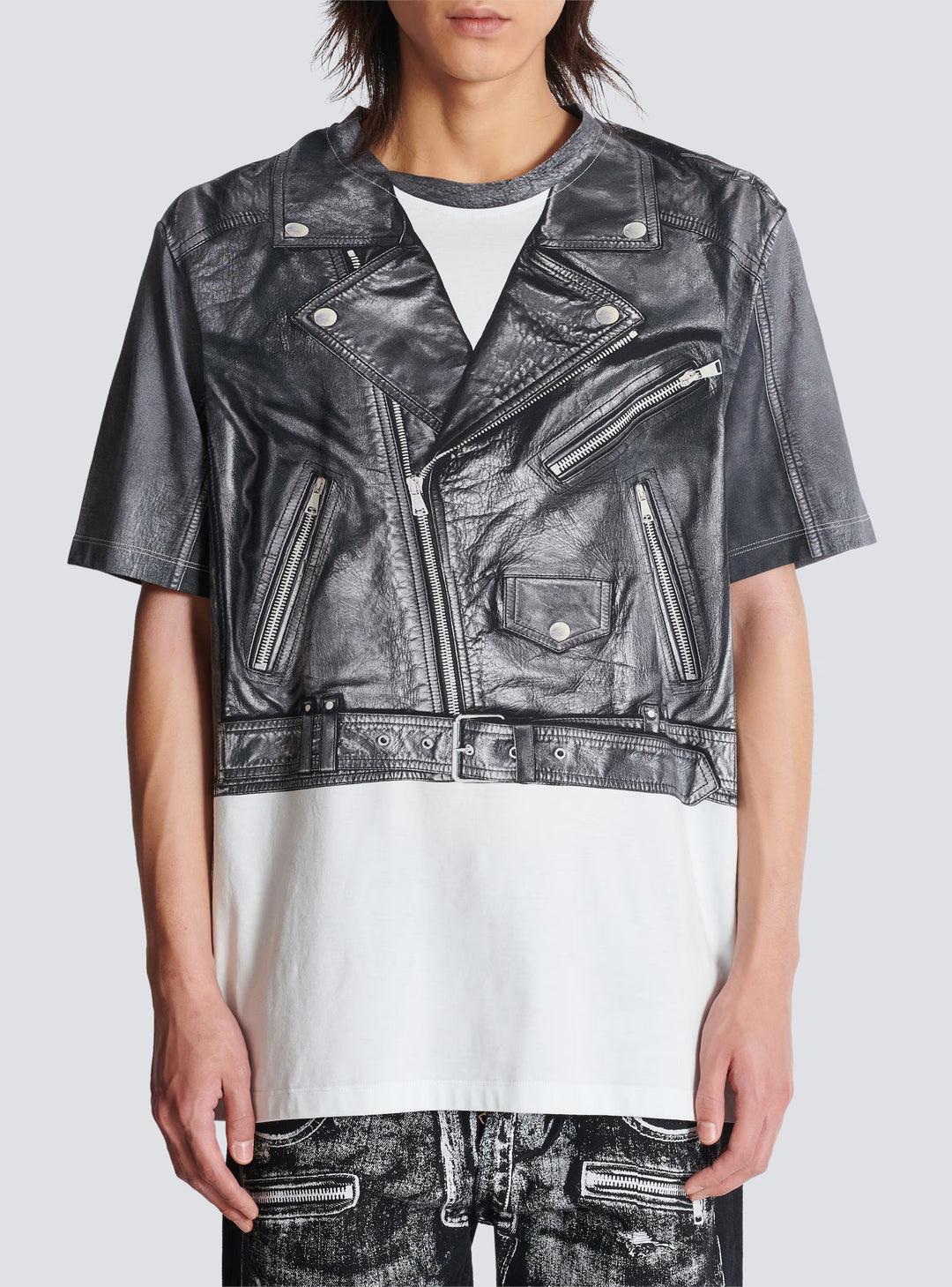 Leather Trompe Loeil T-Shirt