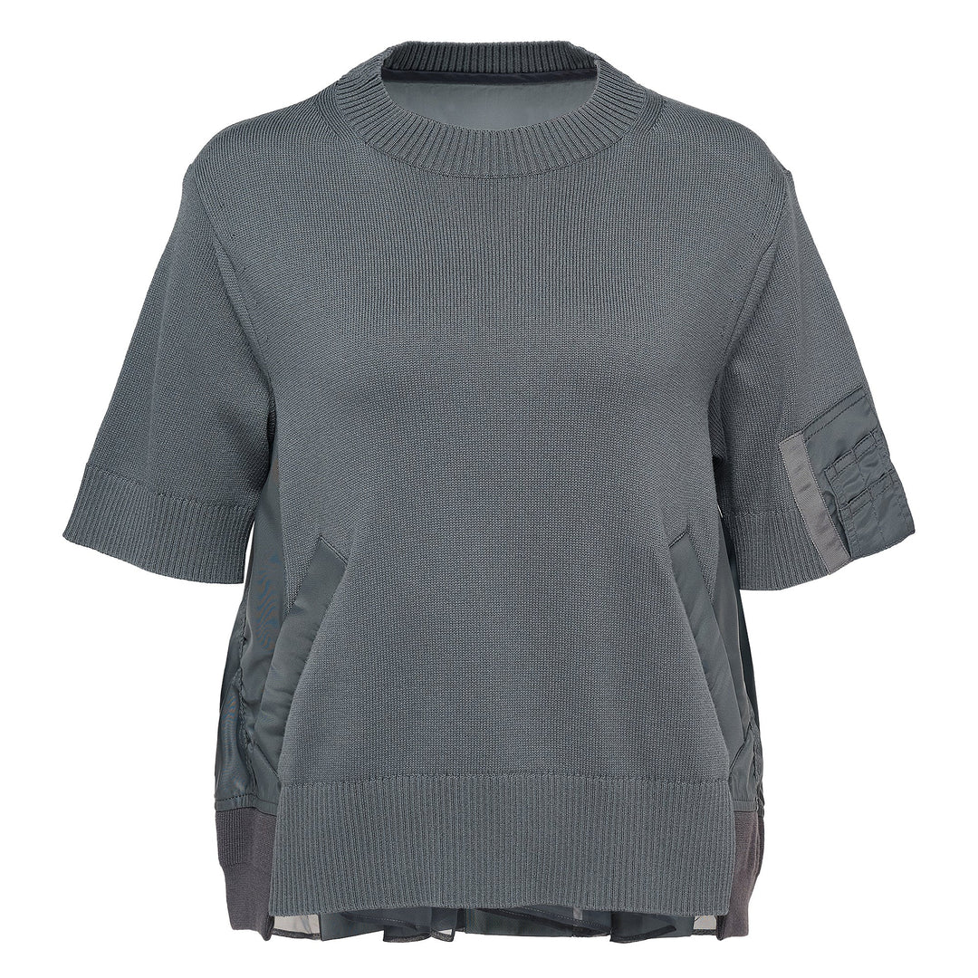 Nylon Twill X Knit Pullover