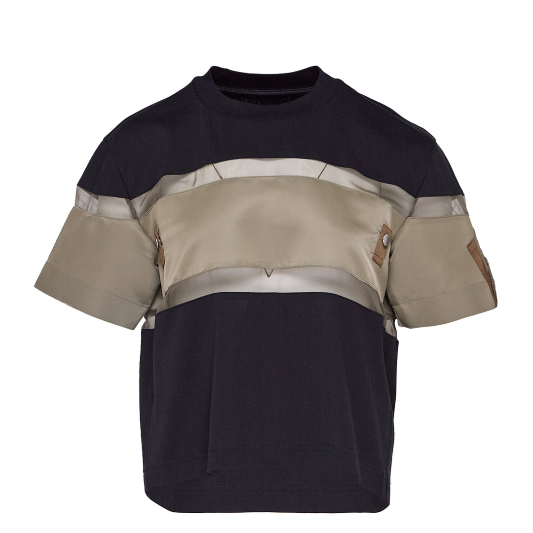Nylon Twill Mix Cotton Jersey Tee