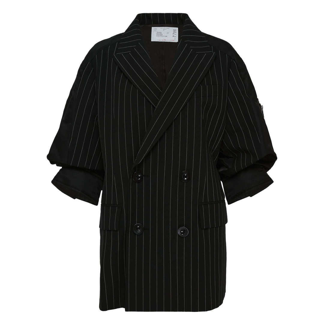 Wool Silk Suiting X Nylon Twil Jacket