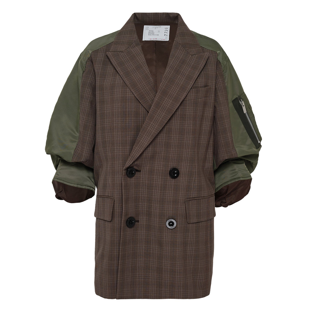 Wool Silk Suiting X Nylon Twil Jacket