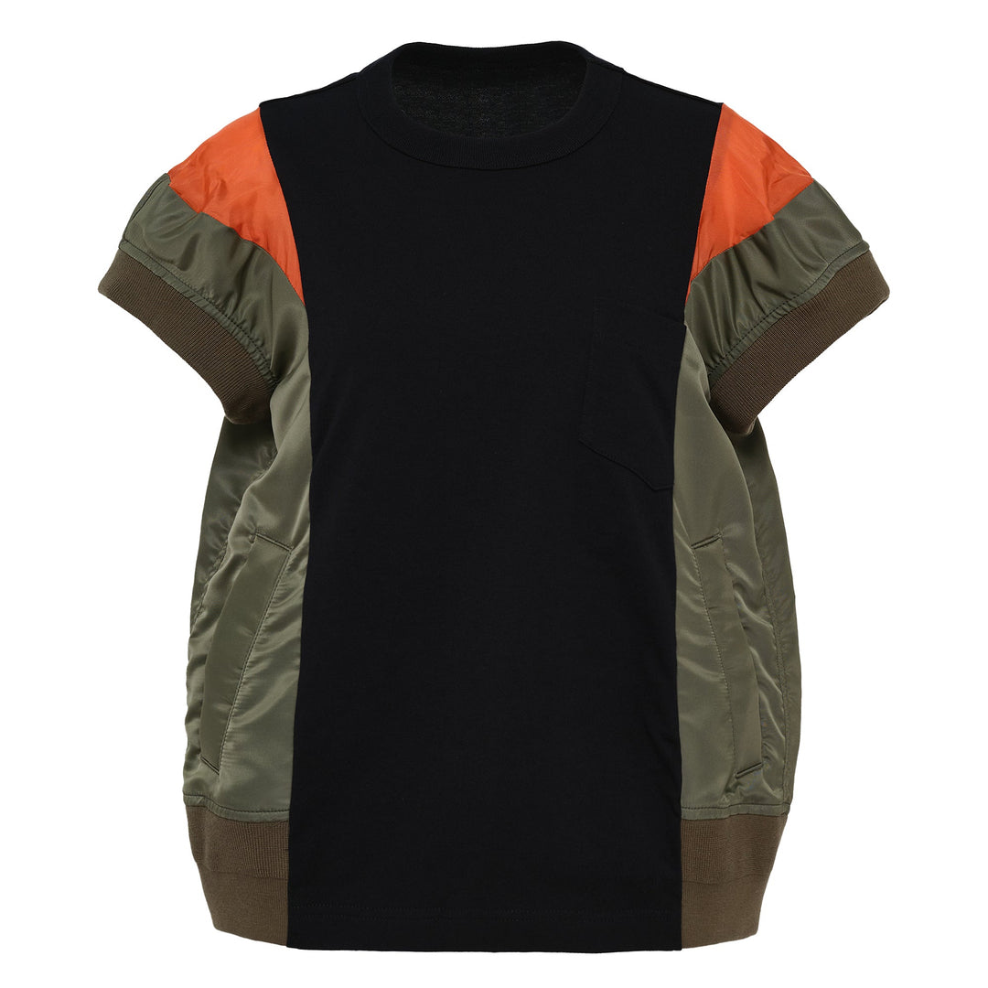 Nylon Twill X Cotton Jersey T-Shirt