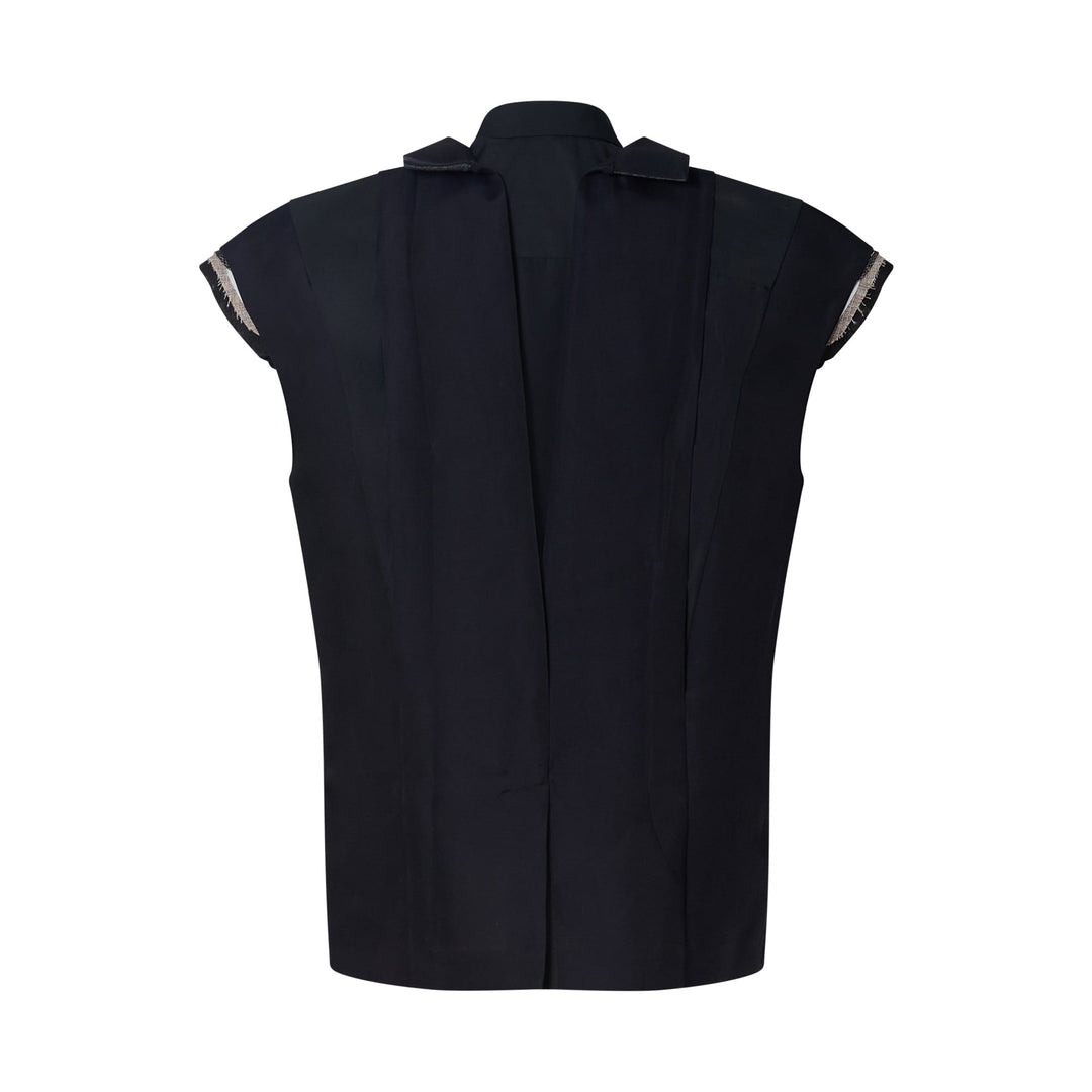 Emblem Double-Faced Silk Cotton Jacket