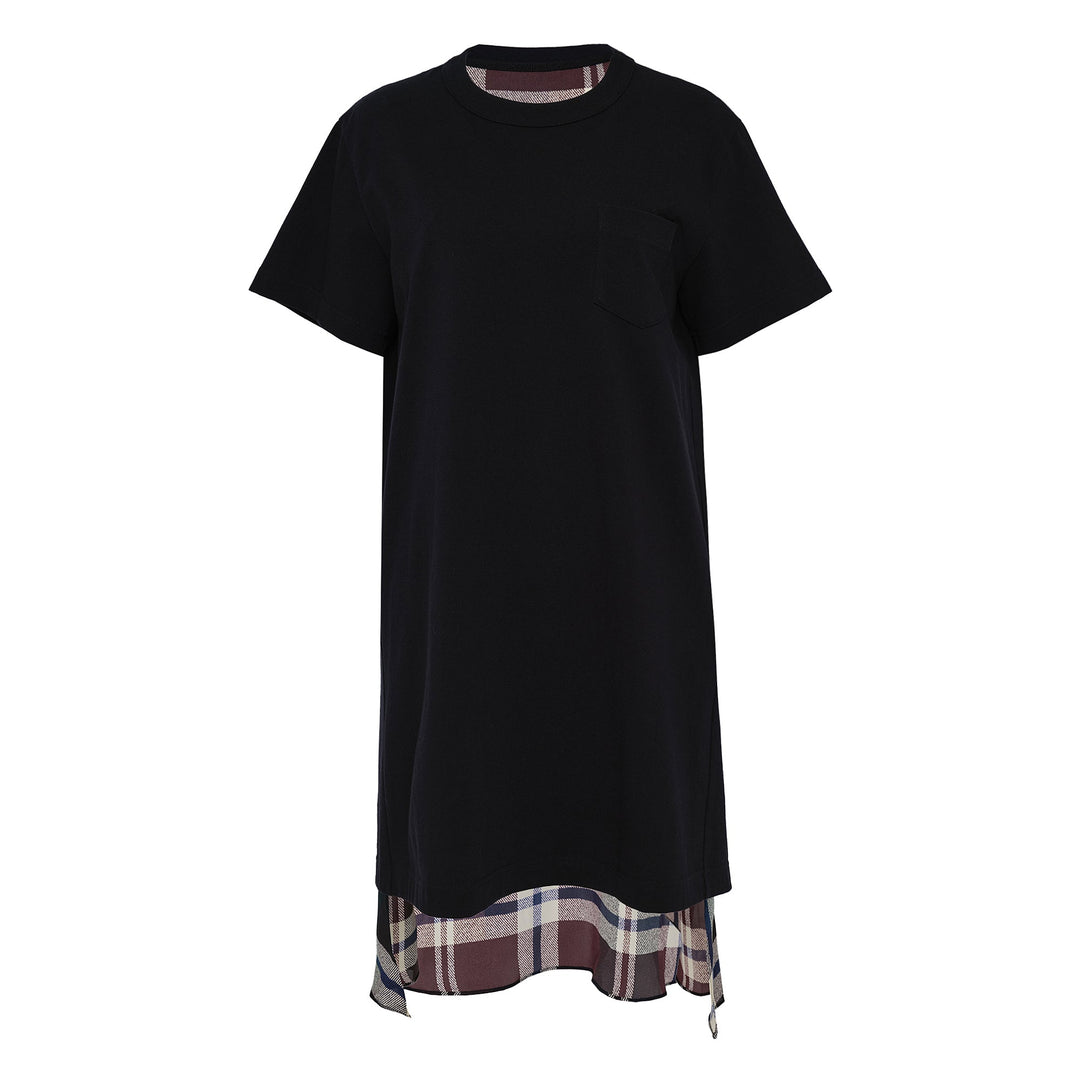 Plaid Print x Cotton Jersey Dress