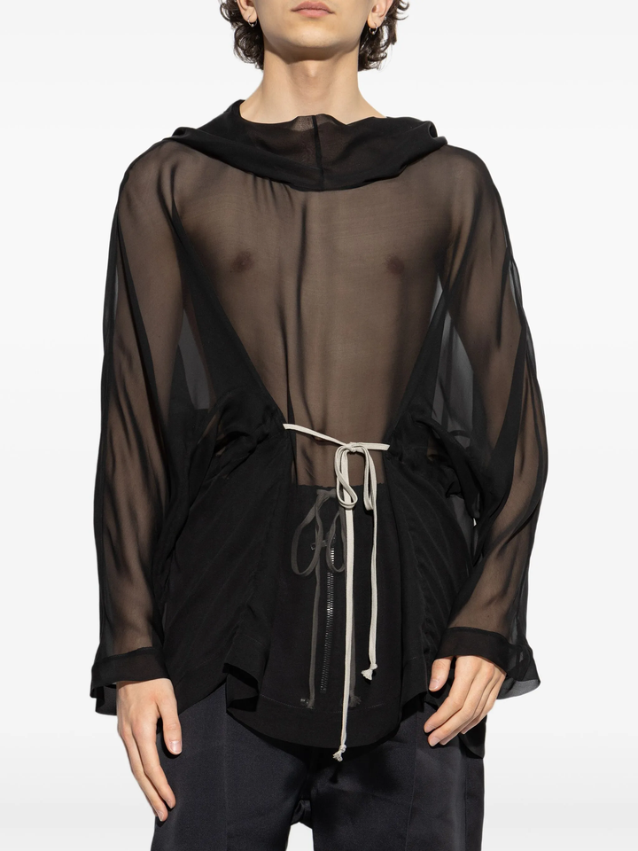 Hooded Tunic Silk Chiffon